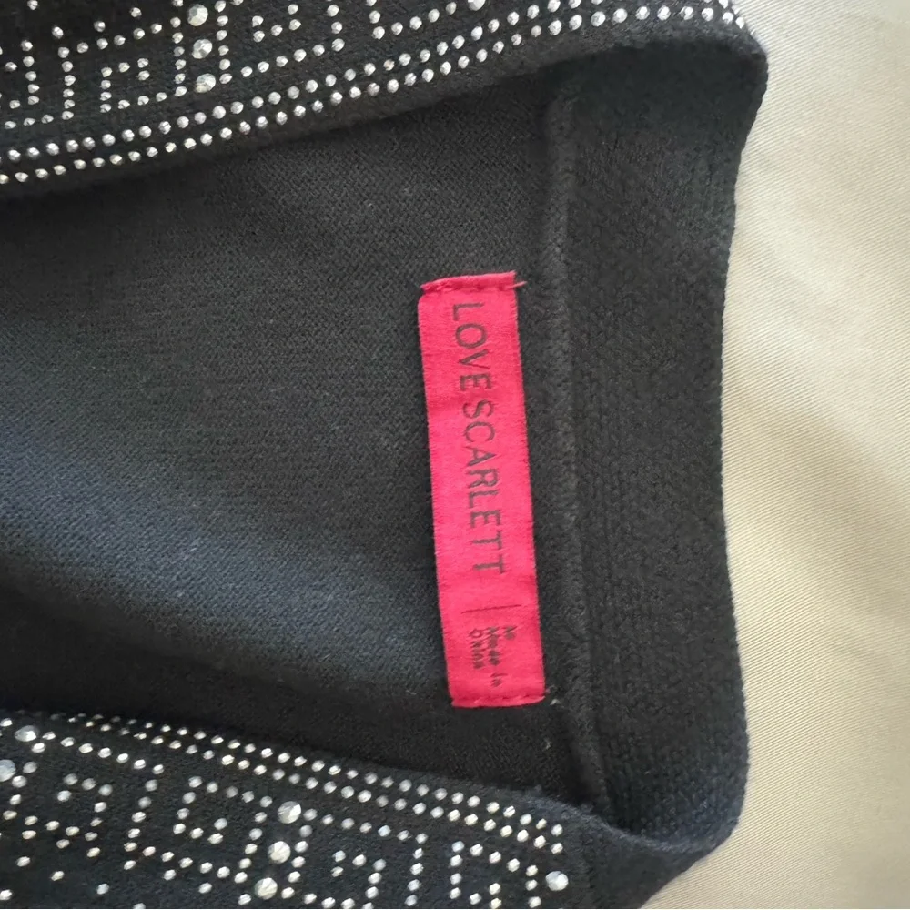 Sz M Love Scarlett black thin knit long sleeve open front cardigan. Embellished - Picture 12 of 12